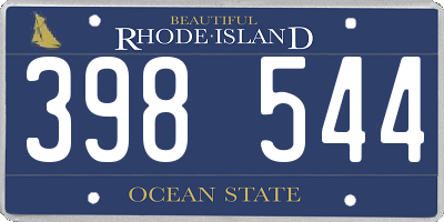 RI license plate 398544