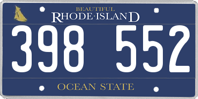 RI license plate 398552