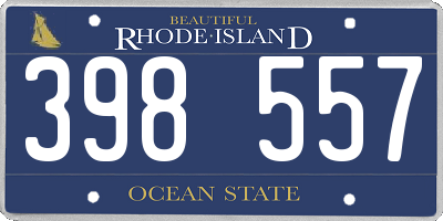 RI license plate 398557
