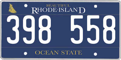 RI license plate 398558