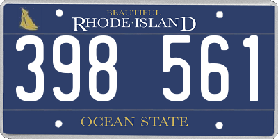 RI license plate 398561