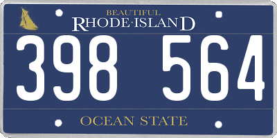 RI license plate 398564