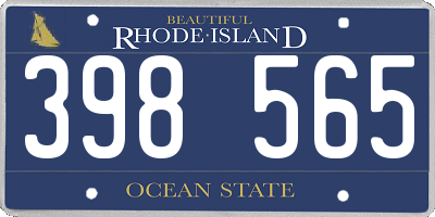 RI license plate 398565