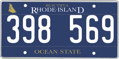 RI license plate 398569