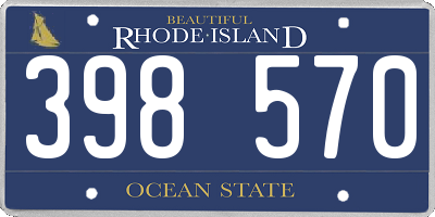 RI license plate 398570