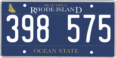 RI license plate 398575
