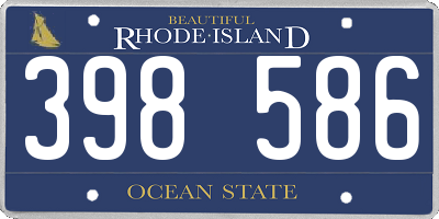 RI license plate 398586