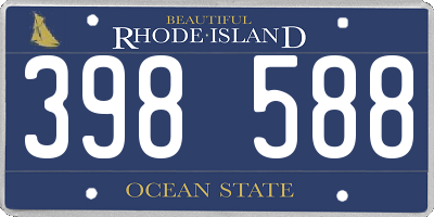 RI license plate 398588