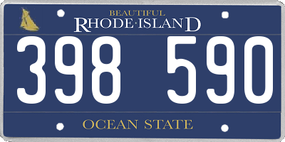 RI license plate 398590