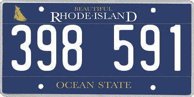 RI license plate 398591