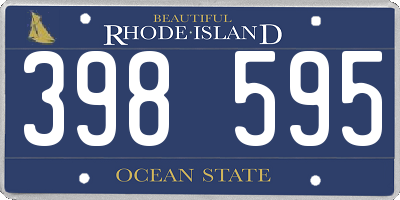 RI license plate 398595