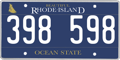 RI license plate 398598