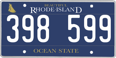 RI license plate 398599