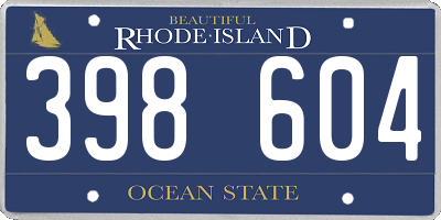 RI license plate 398604