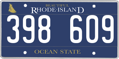RI license plate 398609
