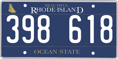 RI license plate 398618
