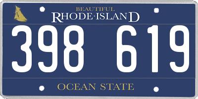 RI license plate 398619