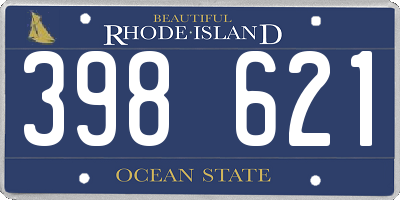 RI license plate 398621