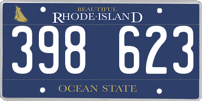 RI license plate 398623