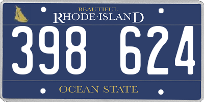 RI license plate 398624