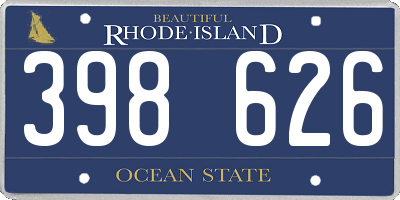 RI license plate 398626
