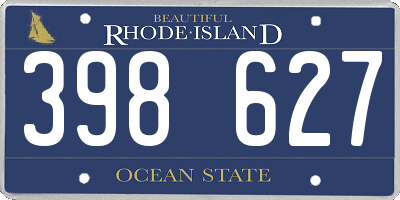 RI license plate 398627