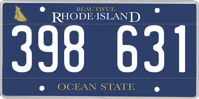 RI license plate 398631