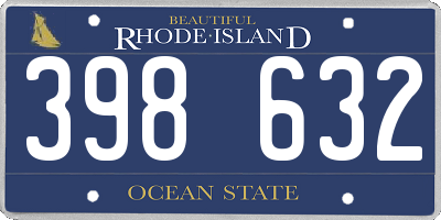 RI license plate 398632