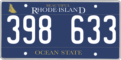 RI license plate 398633