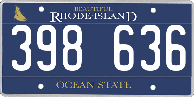 RI license plate 398636
