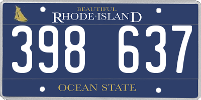 RI license plate 398637