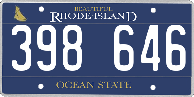 RI license plate 398646