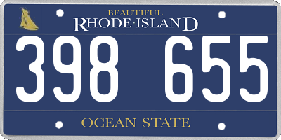 RI license plate 398655