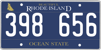 RI license plate 398656