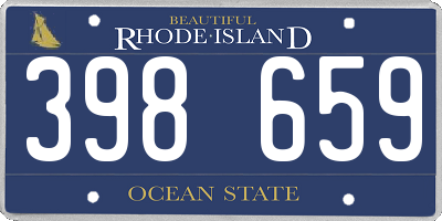 RI license plate 398659