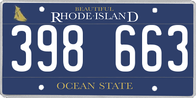 RI license plate 398663