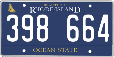 RI license plate 398664