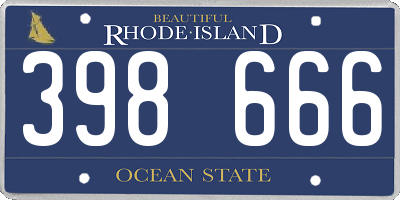 RI license plate 398666