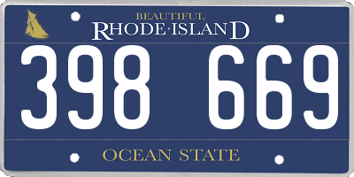 RI license plate 398669