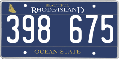 RI license plate 398675