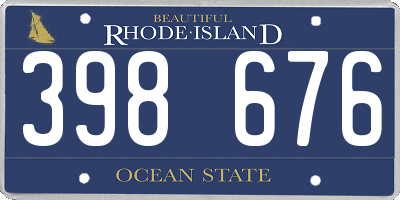 RI license plate 398676