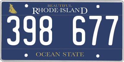 RI license plate 398677