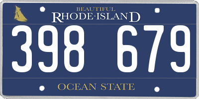RI license plate 398679