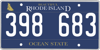 RI license plate 398683