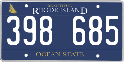 RI license plate 398685