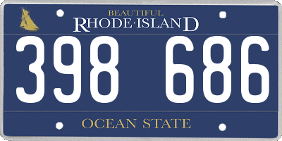 RI license plate 398686