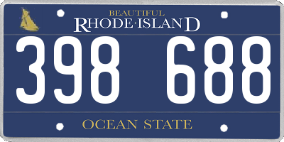 RI license plate 398688