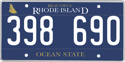 RI license plate 398690