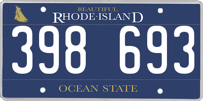 RI license plate 398693