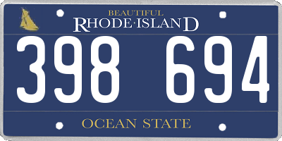 RI license plate 398694